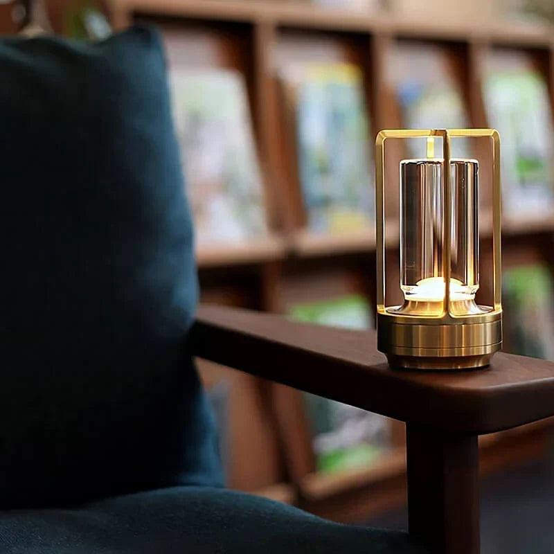 Portable touch control crystal LED lamp, decorative and waterproof for various lighting needs.