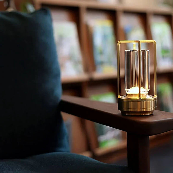 Portable touch control crystal LED lamp, decorative and waterproof for various lighting needs.
