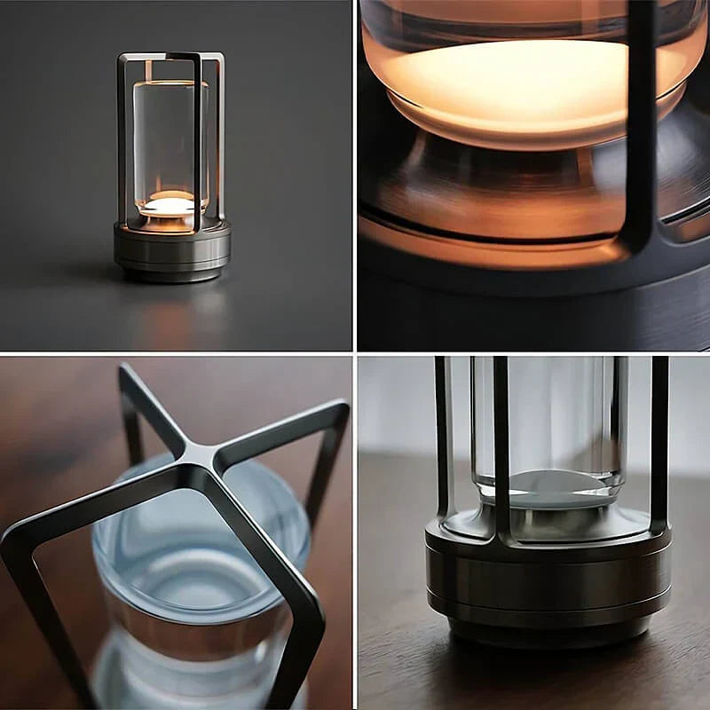 Decorative portable crystal LED lamp, AuroraGlow, waterproof for versatile indoor/outdoor use.