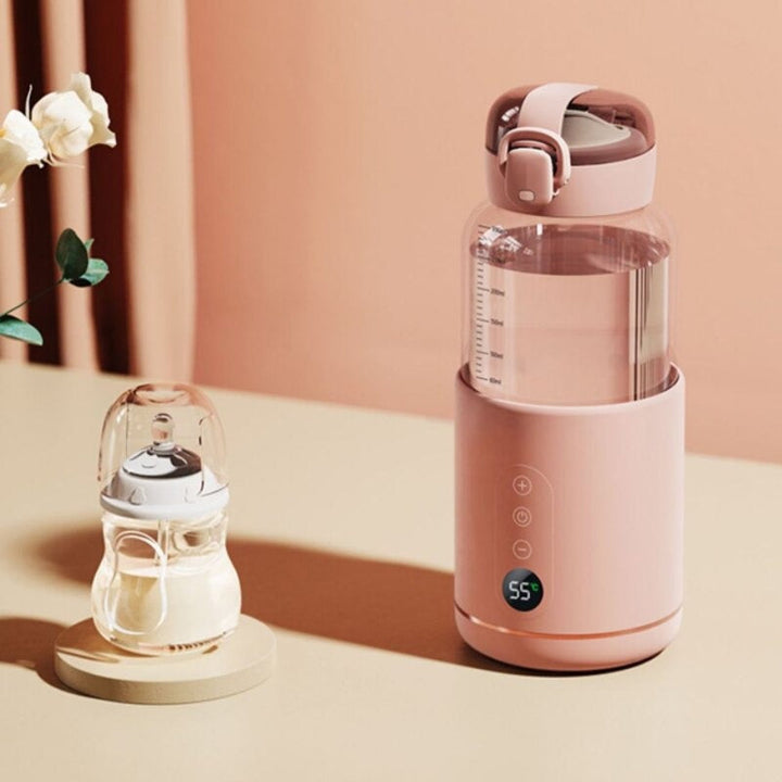WarmEase Go portable, USB rechargeable, leak-proof baby bottle warmer for formula & warm drinks on the go.