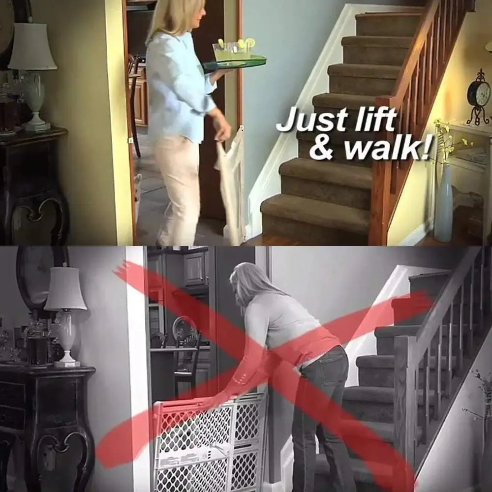 Adjustable and portable pet gate for home safety; quick setup for doorways & stairs, great for dogs and cats.