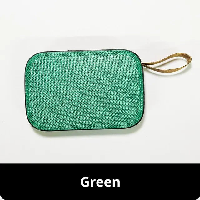 Tech accessory: a portable Bluetooth speaker providing crisp 3D stereo Hifi audio output.