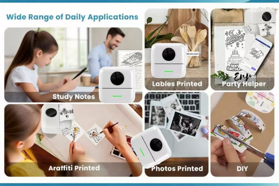Mini portable thermal label maker, ideal for fast, ink-free printing on the go