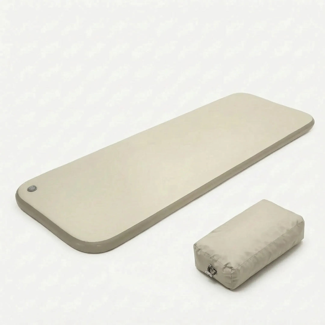 Lightweight portable camping air mattress ensures comfortable rest on outdoor hiking trips. Easy-to-inflate sleeping pad.