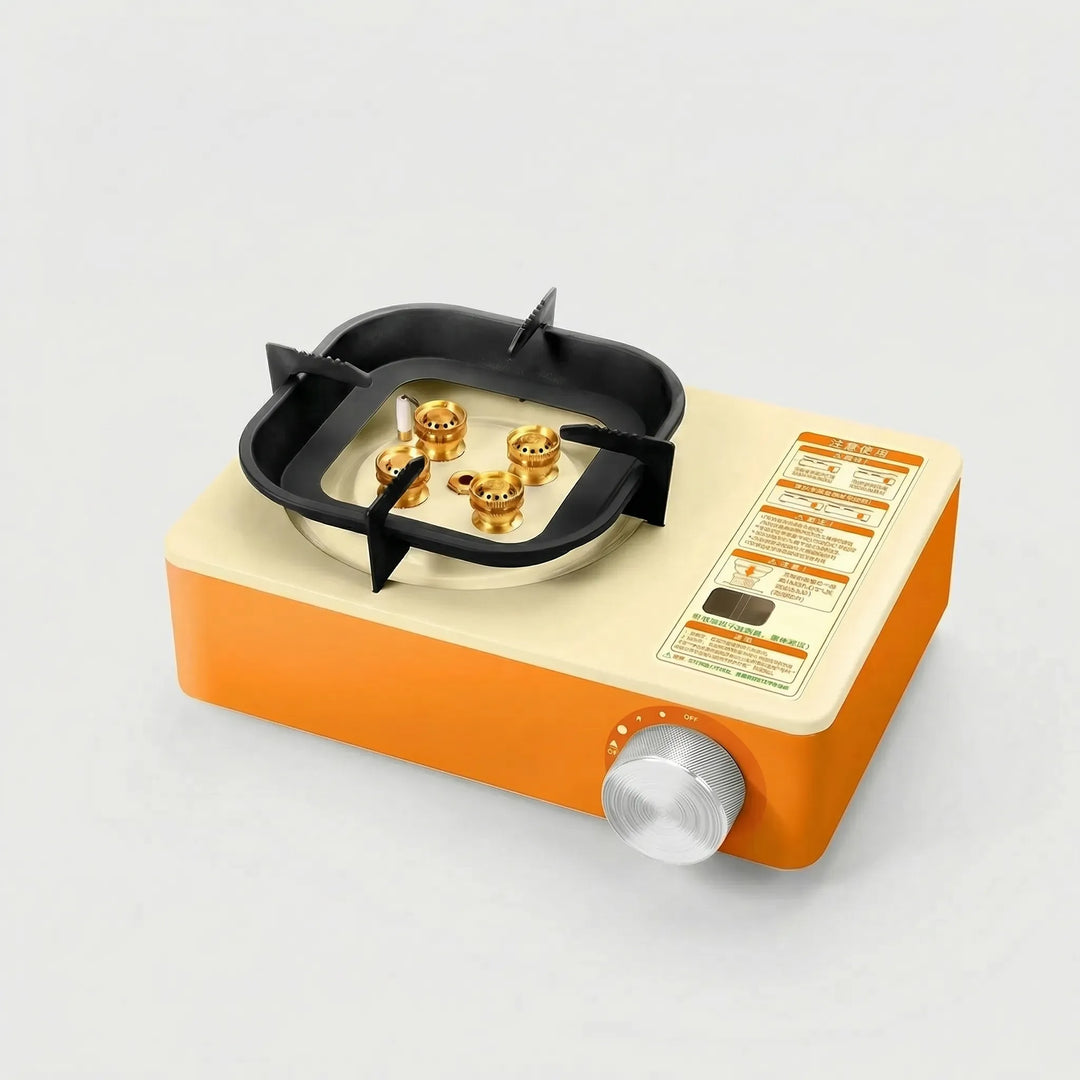 Backpacking gas stove, portable and high-output, perfect for outdoor cooking, camping, and emergency use.