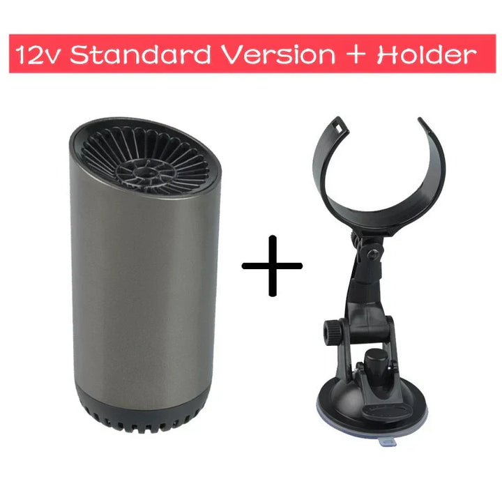 All-season portable car heater and defroster. Clears fog and frost, enhancing auto comfort and visibility.