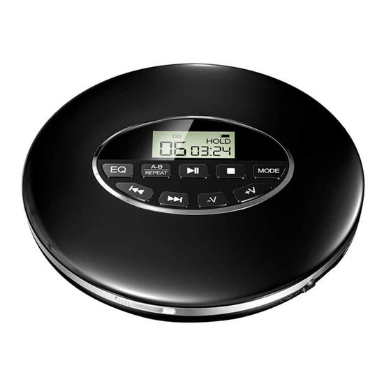 Small portable CD player for car, travel, and on-the-go music. Anti-skip protection ensures smooth playback.