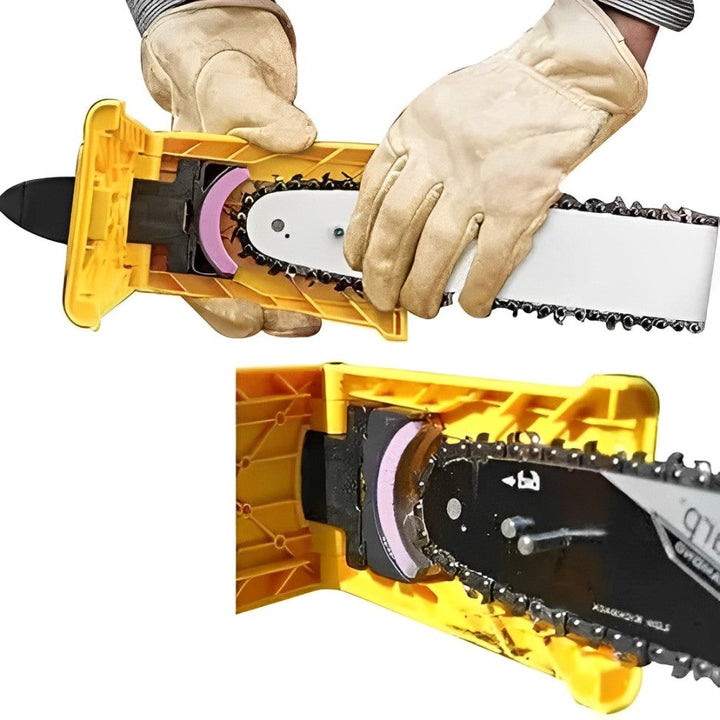 Durable portable tool for chainsaw blade sharpening, simplifying maintenance for wood cutting enthusiasts.