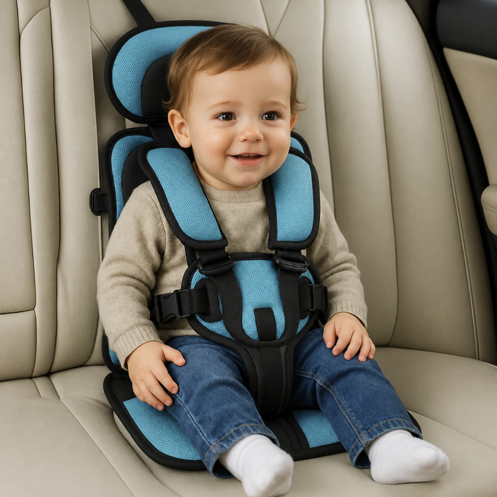 Portable child travel car seat for kids, safe & compact, ideal for family trips.