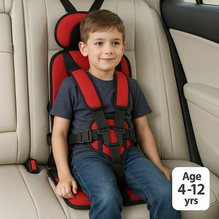 Safe child safety seat, portable & foldable for travel ease and quick storage.