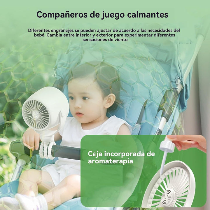 Multiple angles of the fan in a single shot, illustrating all features including night light.