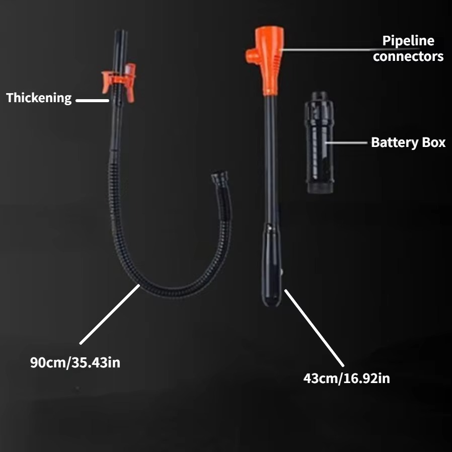 Battery-powered portable fluid transfer pump for efficient oil extraction & quick liquid transfers during garage & outdoor repair.
