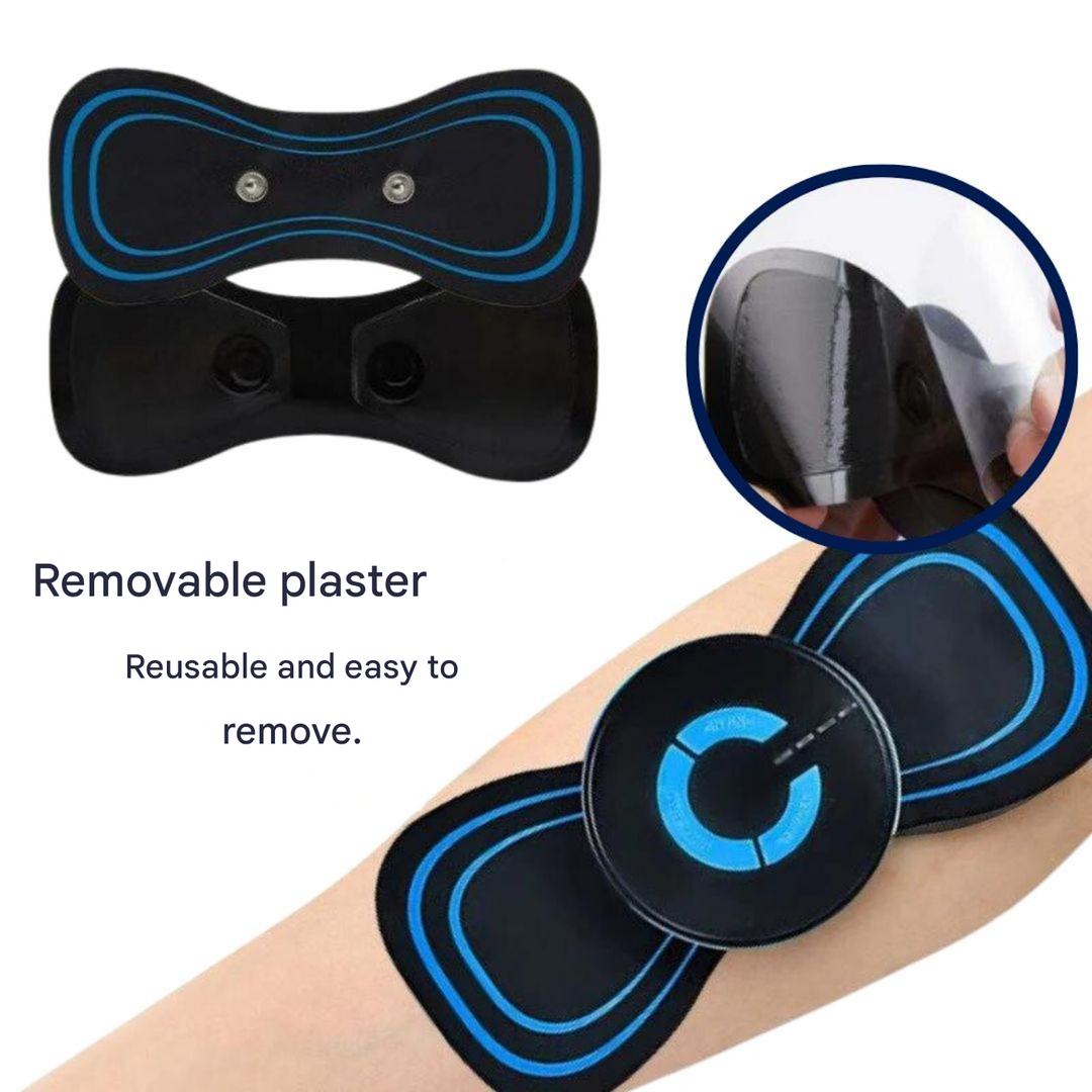Compact deep tissue percussion massager for effective muscle pain relief & post-workout recovery.