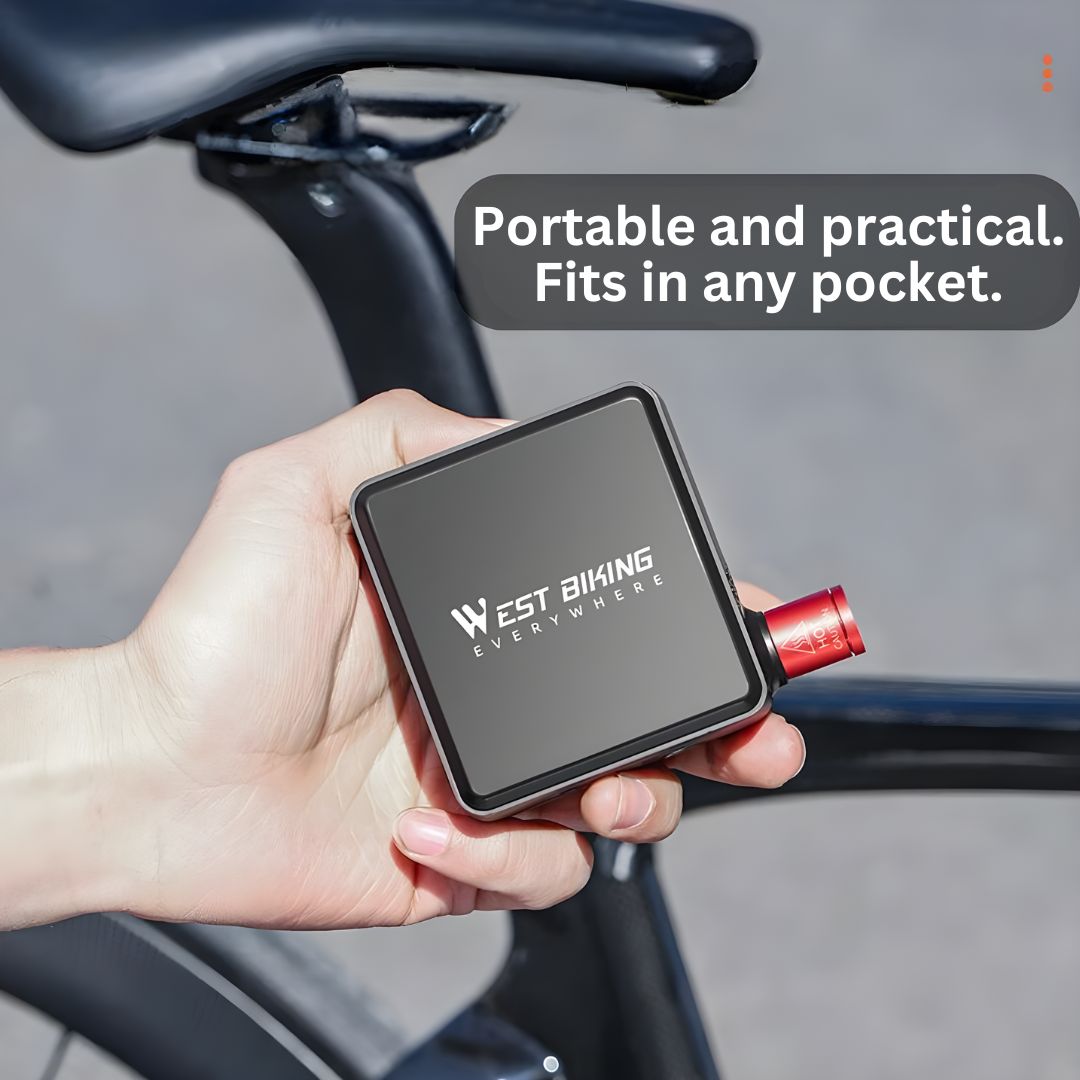 PowerPump Mini: Handheld electric air pump with LED light, ideal for road emergencies & outdoor camping.