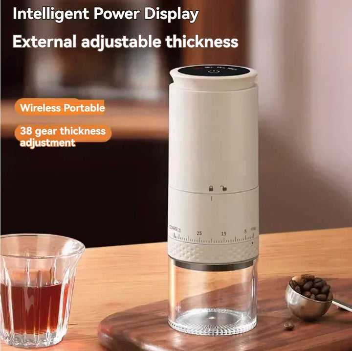 Sleek USB-C portable electric coffee grinder, perfect for convenient, fresh brews anytime, anywhere.