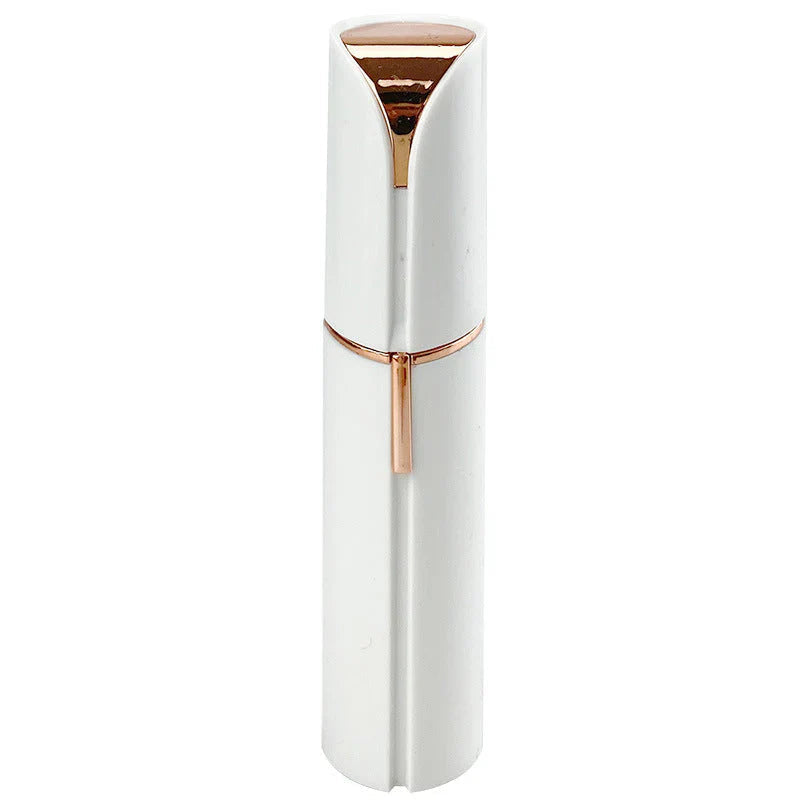 Compact women's electric facial hair remover, ideal for travel beauty & on-the-go smooth skin.