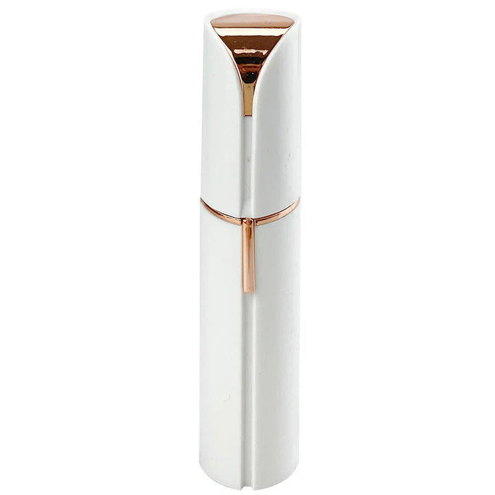 Compact women's electric facial hair remover, ideal for travel beauty & on-the-go smooth skin.