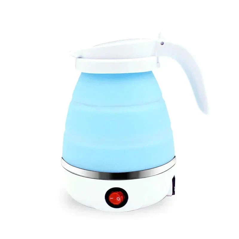 Compact foldable silicone electric kettle, ideal for brewing tea & coffee while traveling.