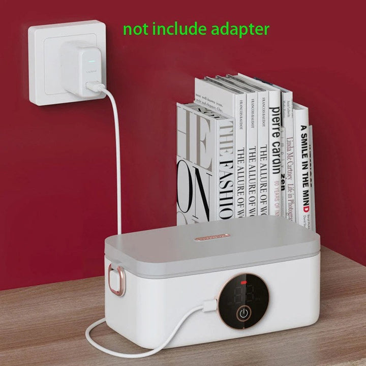 Compact electric lunch box, designed to keep your food warm for travel or office use.