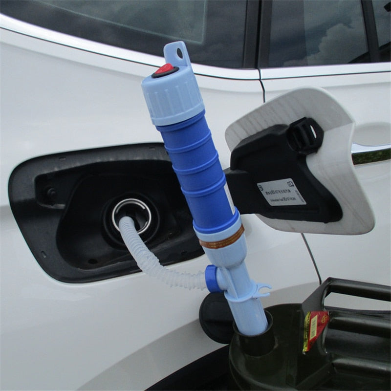 Electric fuel transfer pump & gas siphon. Spill-free liquid pump for automotive, marine & general fluid moving.