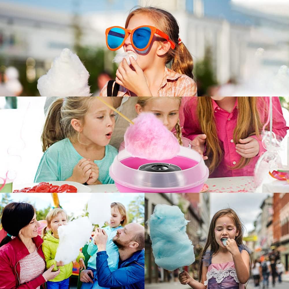 Home use Flurina cotton candy machine, white and pink, a fun kitchen gadget for sweet treats.