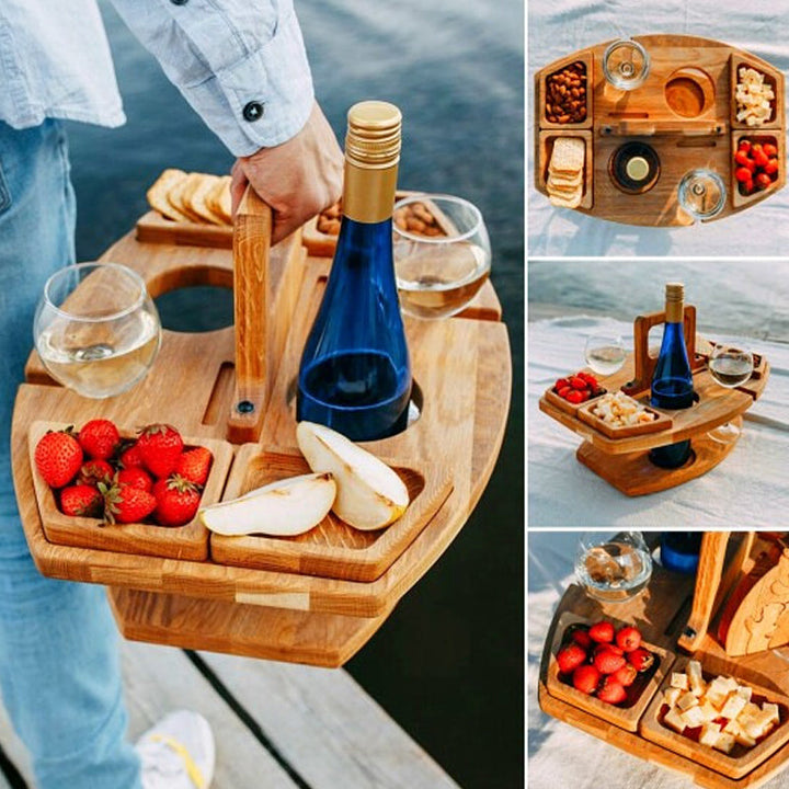 Compact portable folding table, ideal for camping, picnics, and outdoor events.
