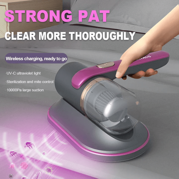Compact PowerVac handheld vacuum with strong high-frequency suction for effective dust & pet hair removal.