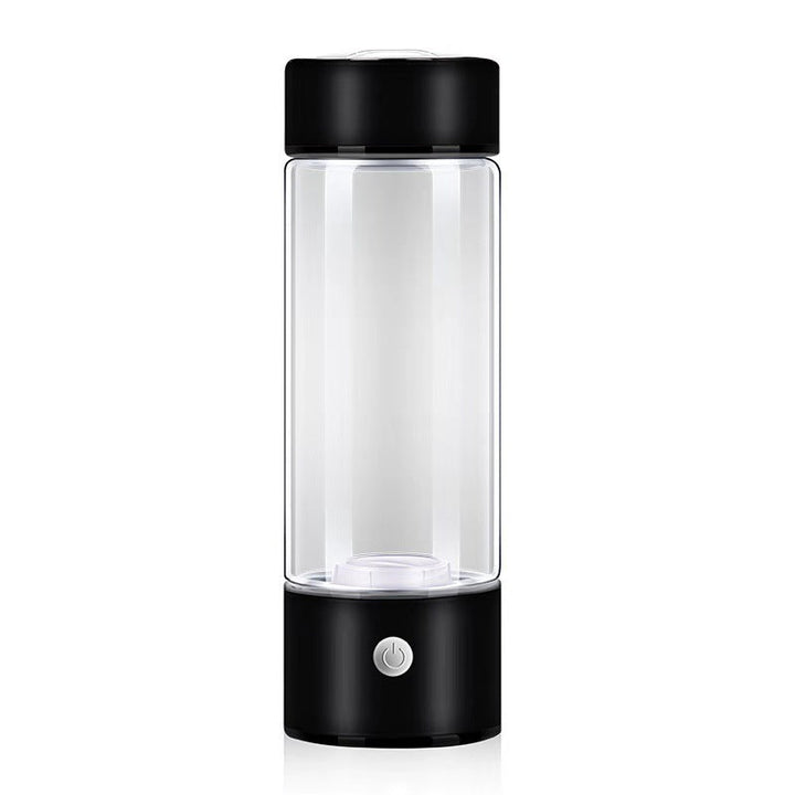 Hydrogen water bottle showing active bubbling, indicating fresh antioxidant-rich water generation for wellness.