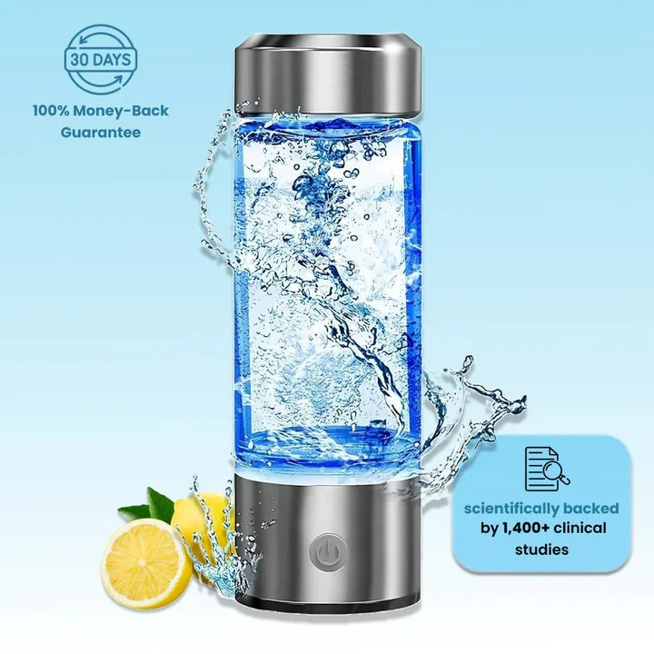 Travel-friendly hydrogen water bottle with fast USB charging, perfect for active lifestyles.