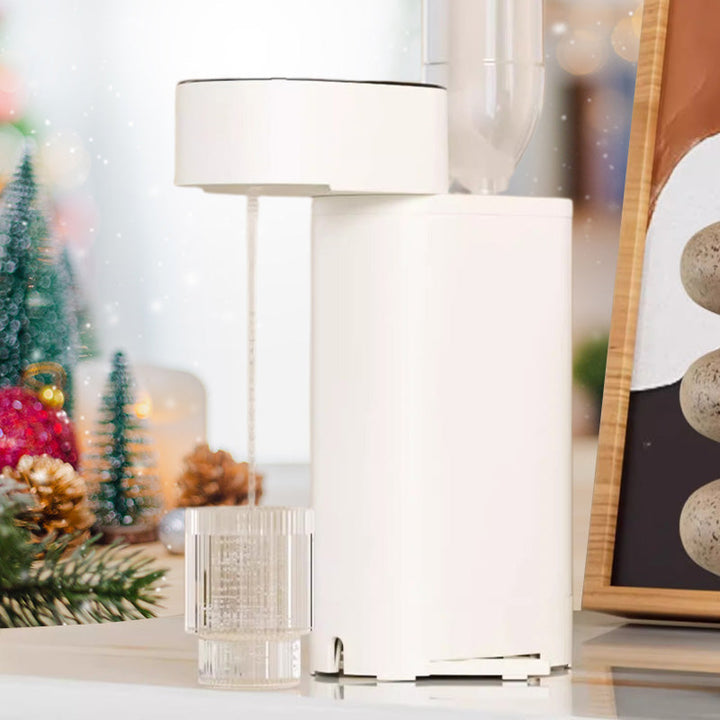 Compact portable instant hot water dispenser for travel. QuickHeat technology for safe, fast beverages.