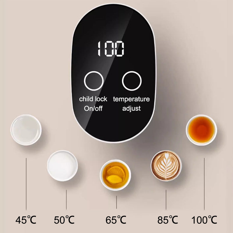 Compact portable instant hot water dispenser, perfect for small spaces, travel, office, or home use.