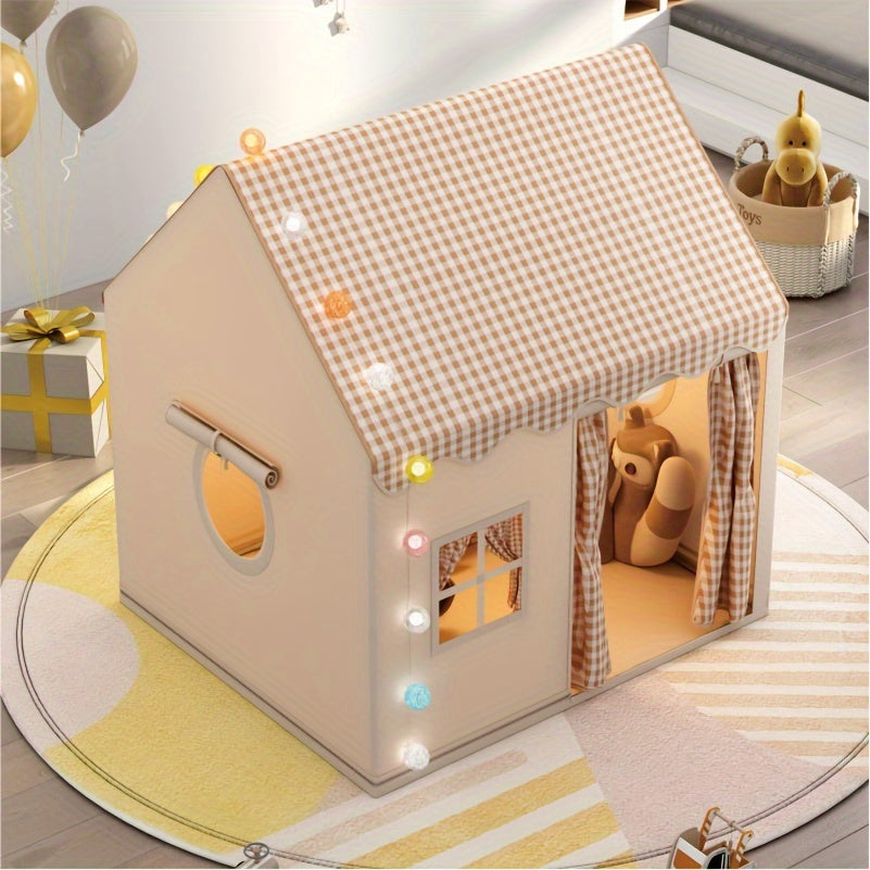 Kids' pop-up play tent, versatile for indoor & outdoor use, encourages creative and imaginative role-play.