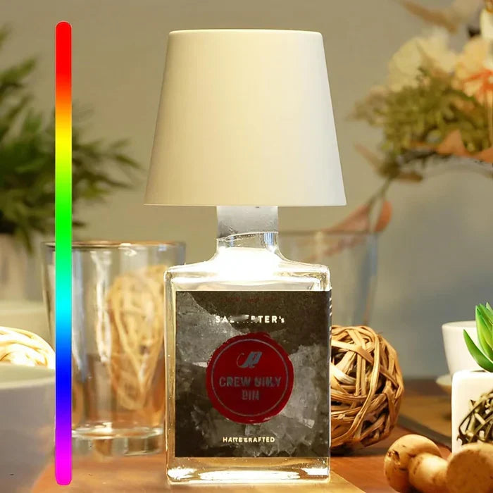 GlowBottle: Dimmable LED portable lamp with wireless touch control for any space.