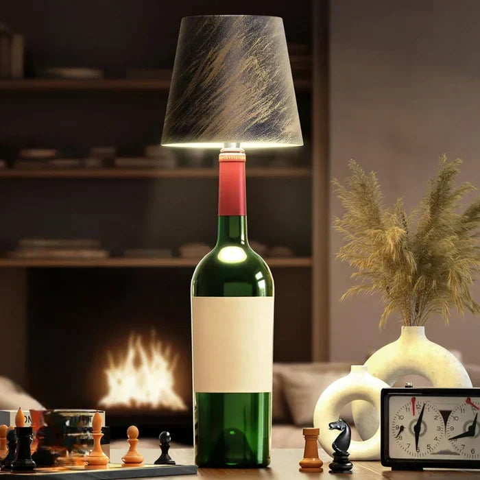 Dimmable LED bottle lamp with touch control, a portable solution for mood lighting.