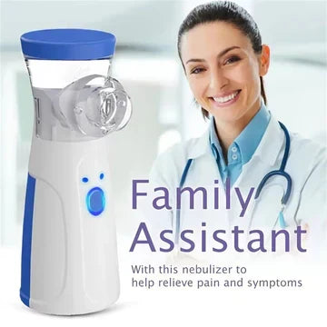 Compact USB rechargeable mesh nebulizer for on-the-go respiratory relief & breathing support.