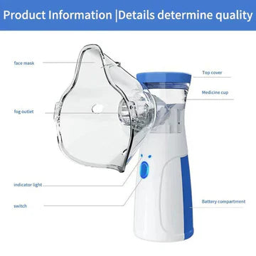 Breathing support with a portable mesh nebulizer, soothing respiratory relief for all ages.