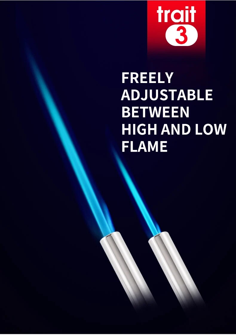 Durable portable metal butane torch, essential tool for BBQ, camping, and gourmet cooking