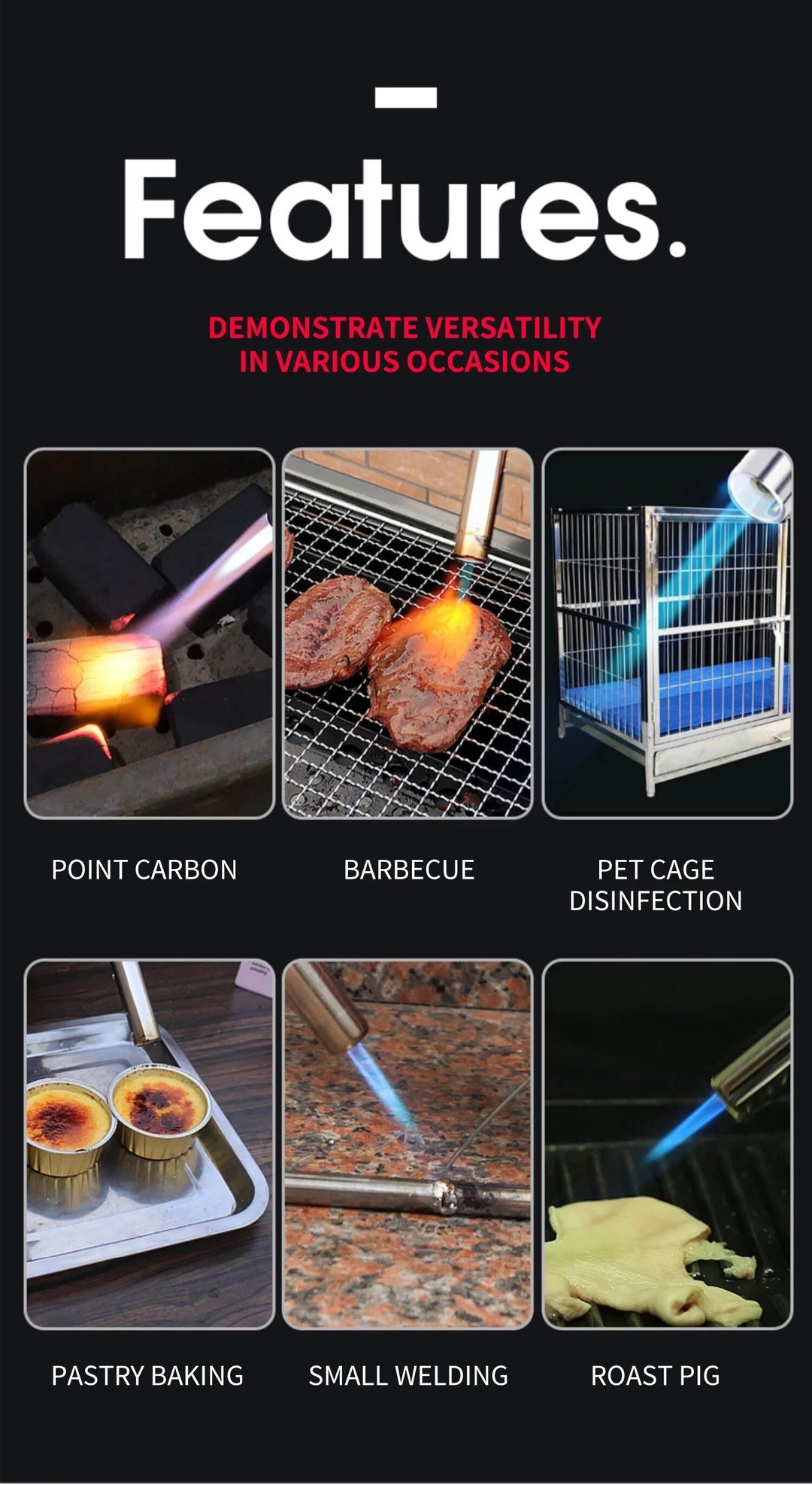 High-quality portable metal butane torch, designed for reliable ignition in camping and cooking