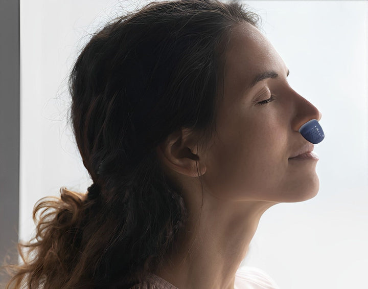 Sleep apnea relief with portable micro CPAP, effectively stopping snoring for quiet, healthy sleep.