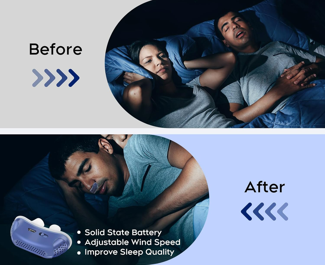 Advanced micro CPAP device, a compact & comfortable breathing aid for sleep apnea & snoring relief.