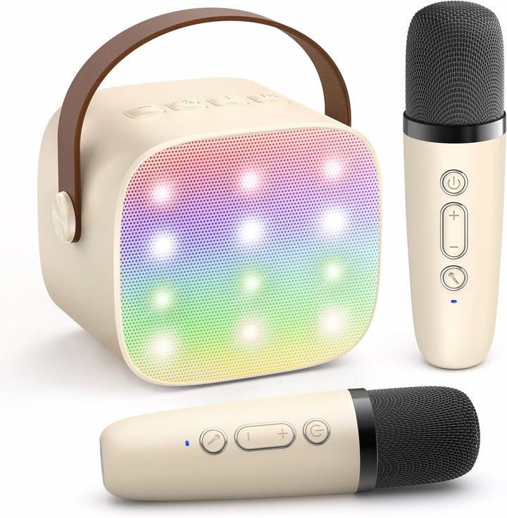 Veylo Portable Stereo Karaoke with Dual Wireless Microphones for powerful, clear sound
