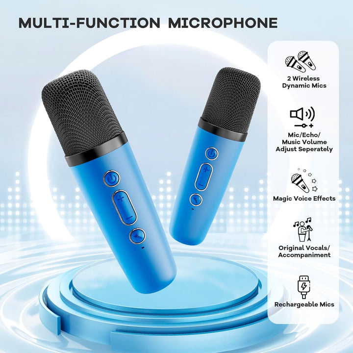 Family enjoying music with Veylo Portable Karaoke Machine, demonstrating ease of use and portability