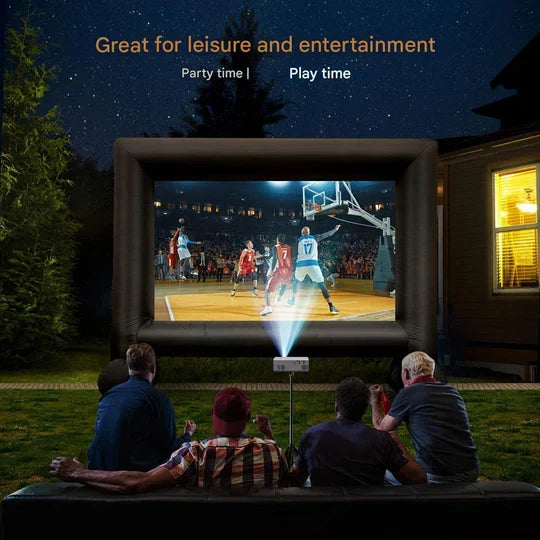 Compact portable mini projector for entertainment. Features HDMI & USB for easy movie & gaming setup.