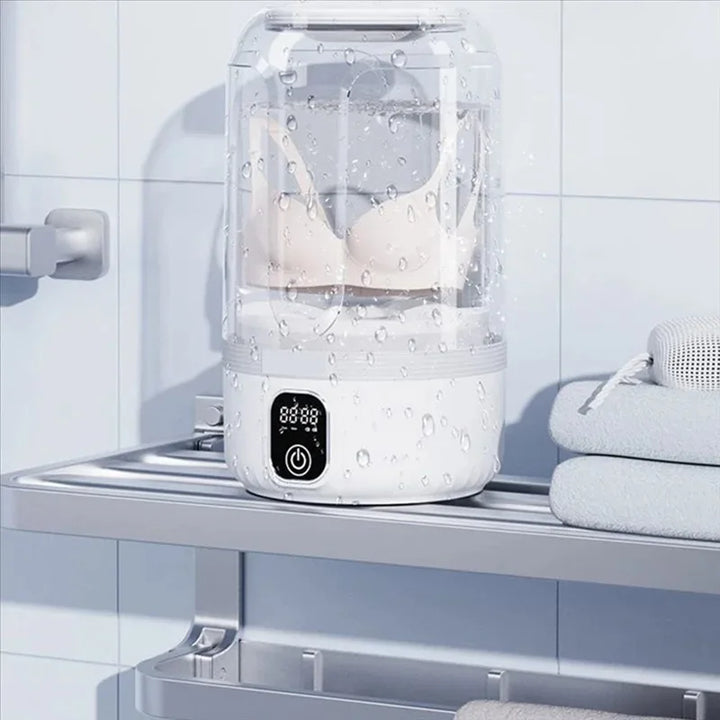Mini portable washing machine, ideal for small garments, with a digital LED screen