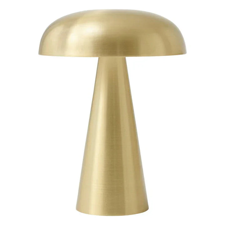 Chic portable ShroomLite mushroom lamp, rechargeable modern home lighting.