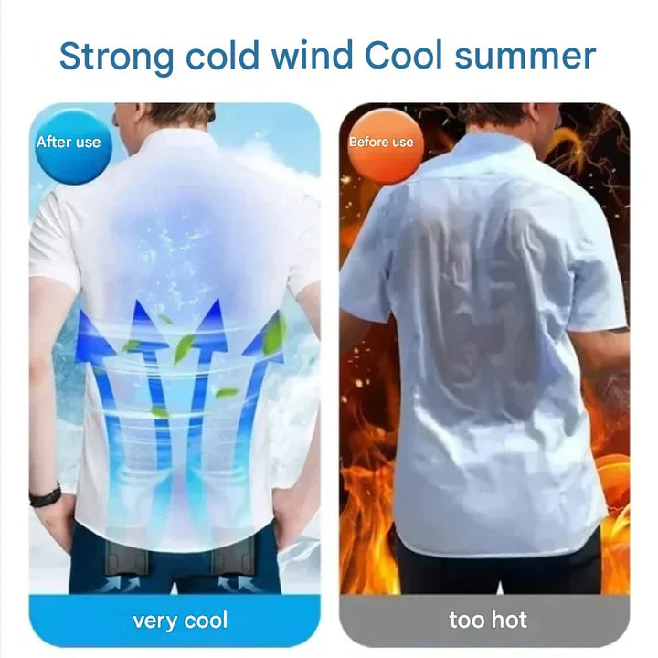 WindMate portable fan featuring double air outlets, essential summer gear for hikers.