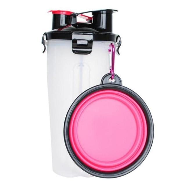 Travel-friendly pet water bottle and food container, a must-have accessory for any dog owner.