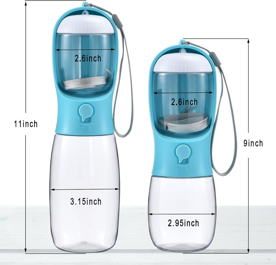 Essential dog accessory: portable water bottle & food container for pet hydration & feeding.