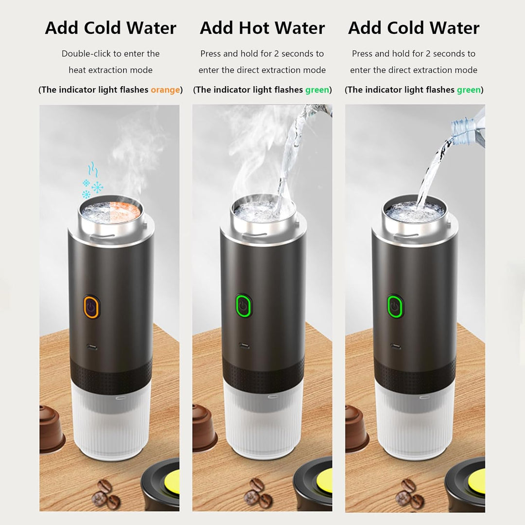 Enjoy rich espresso anywhere with this compact, rechargeable travel coffee maker.