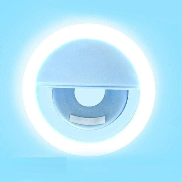 Small, bright LED ring light designed for flawless smartphone photography, vlogging & video recording.